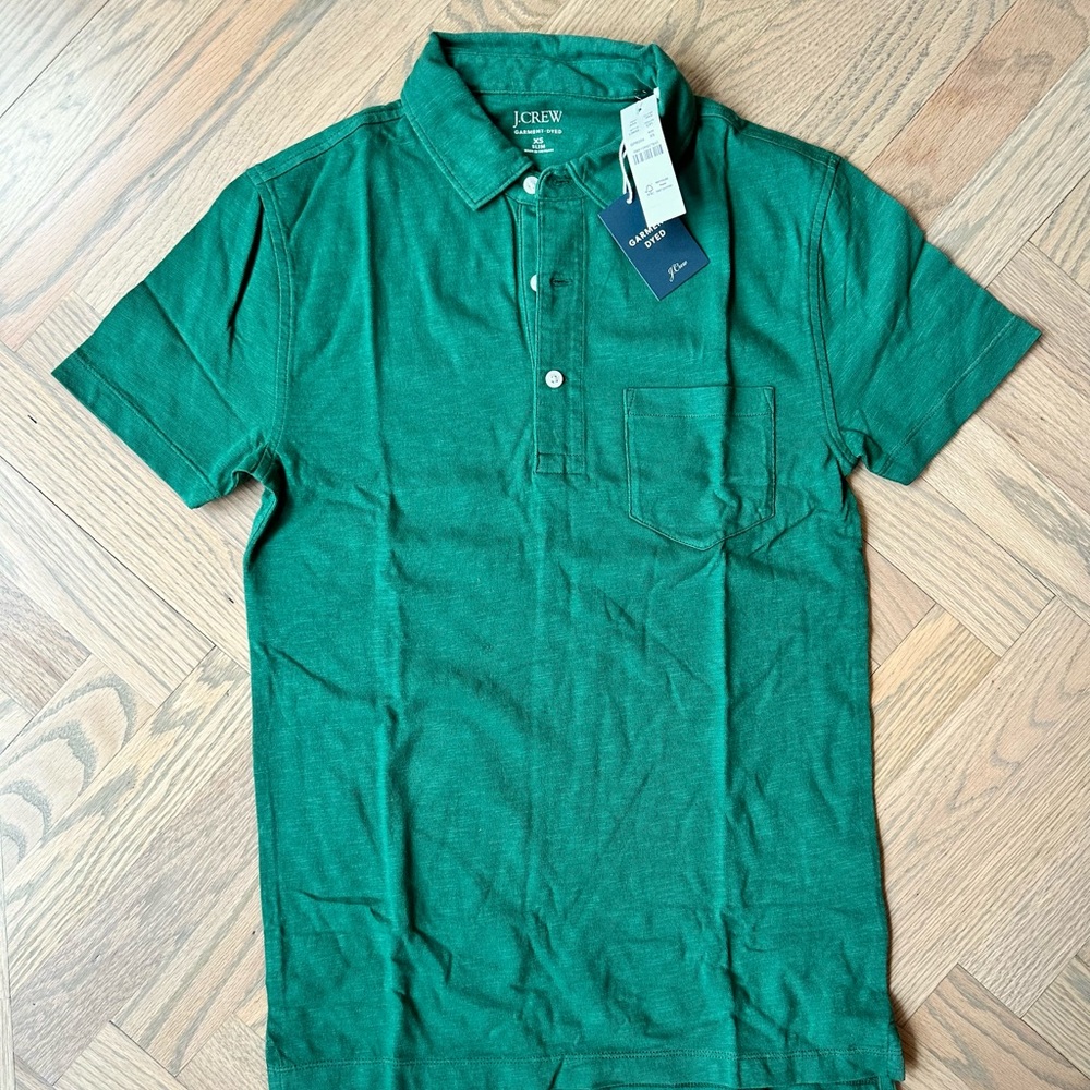 Men’s XS JCrew Popo in Hunter Green, NWT